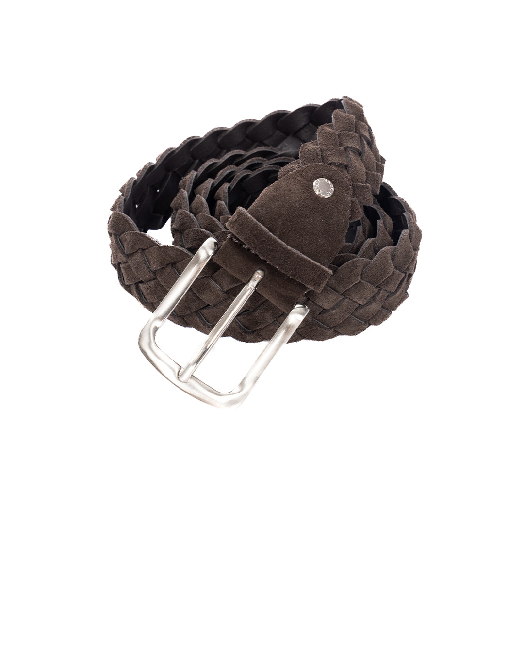 Chianti - dark brown suede belt with wide weave