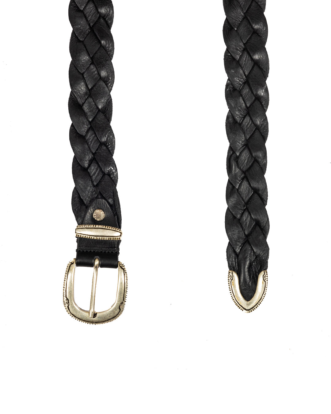Chianti - black wide woven leather belt