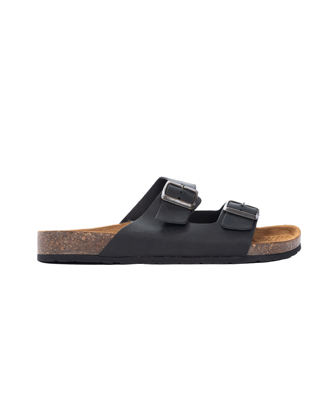 Omar - black washed leather slippers