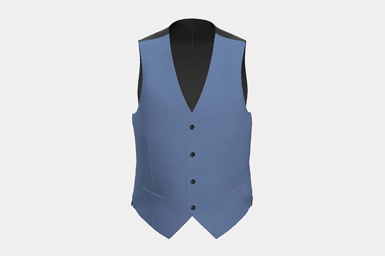 Gilet su misura lana solaro 130s blu chiaro Caccioppoli