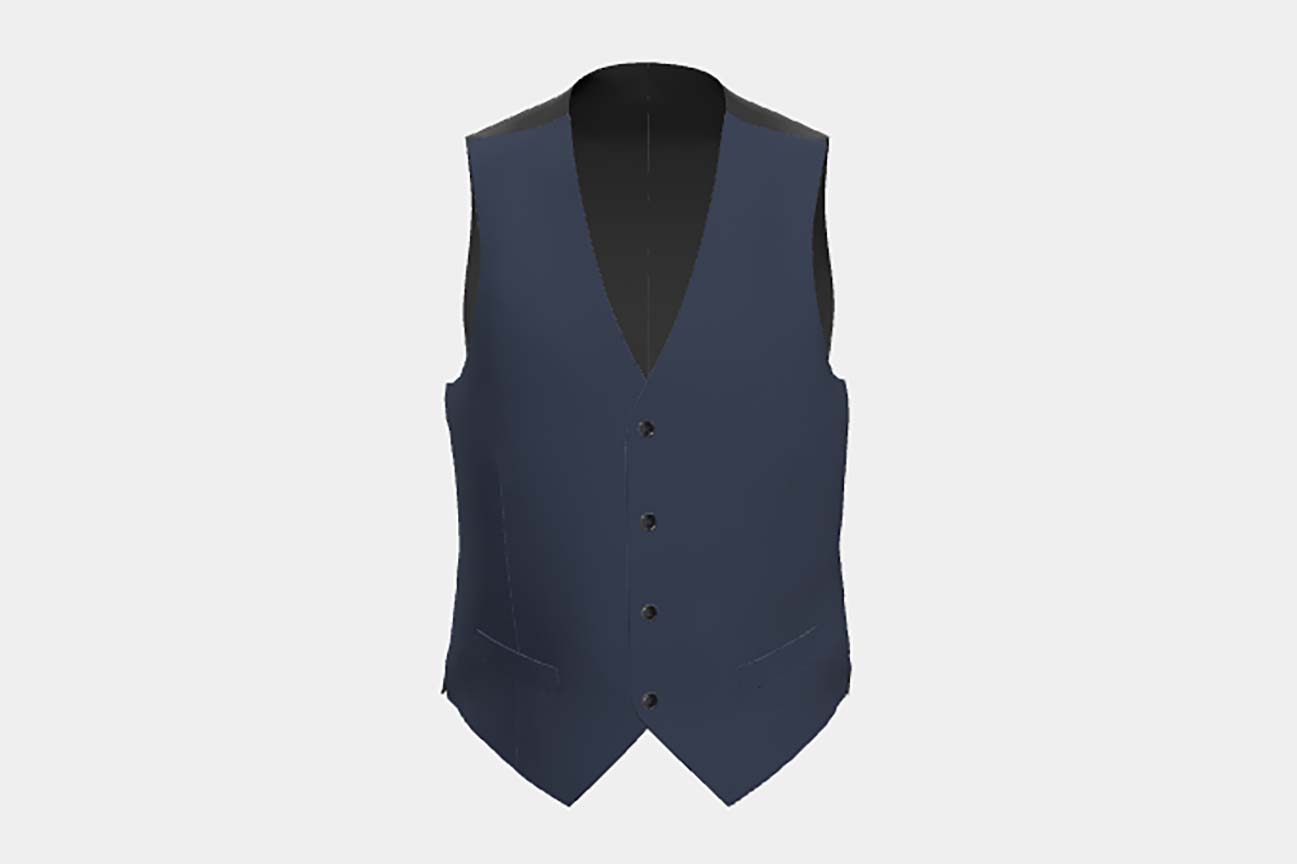 Made to measure 130s blue wool vest Caccioppoli
