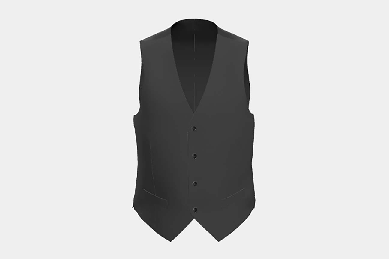 Made to measure gray 130s wool vest Caccioppoli