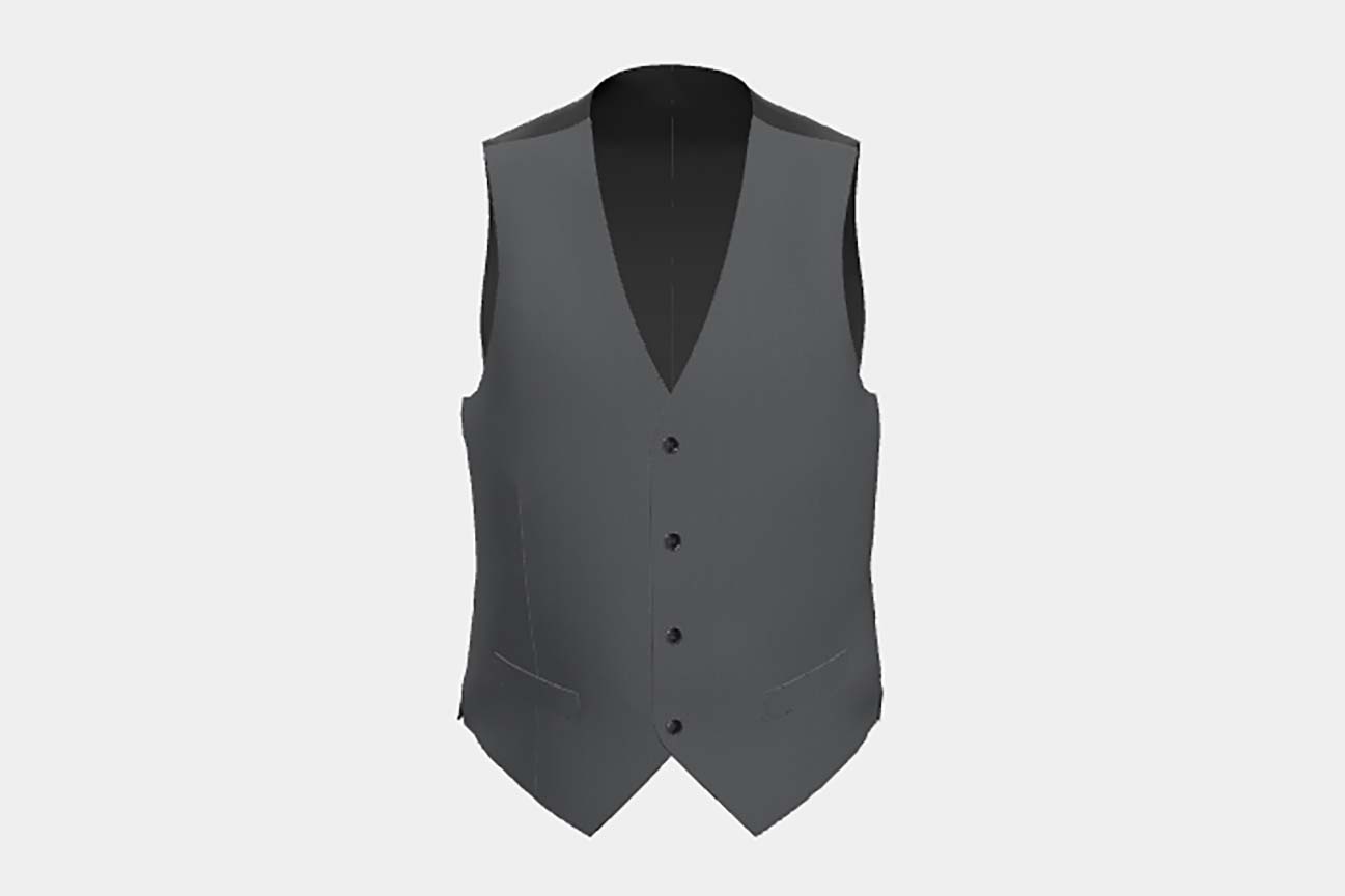 Made to measure 150s gray wool and silk waistcoat Caccioppoli