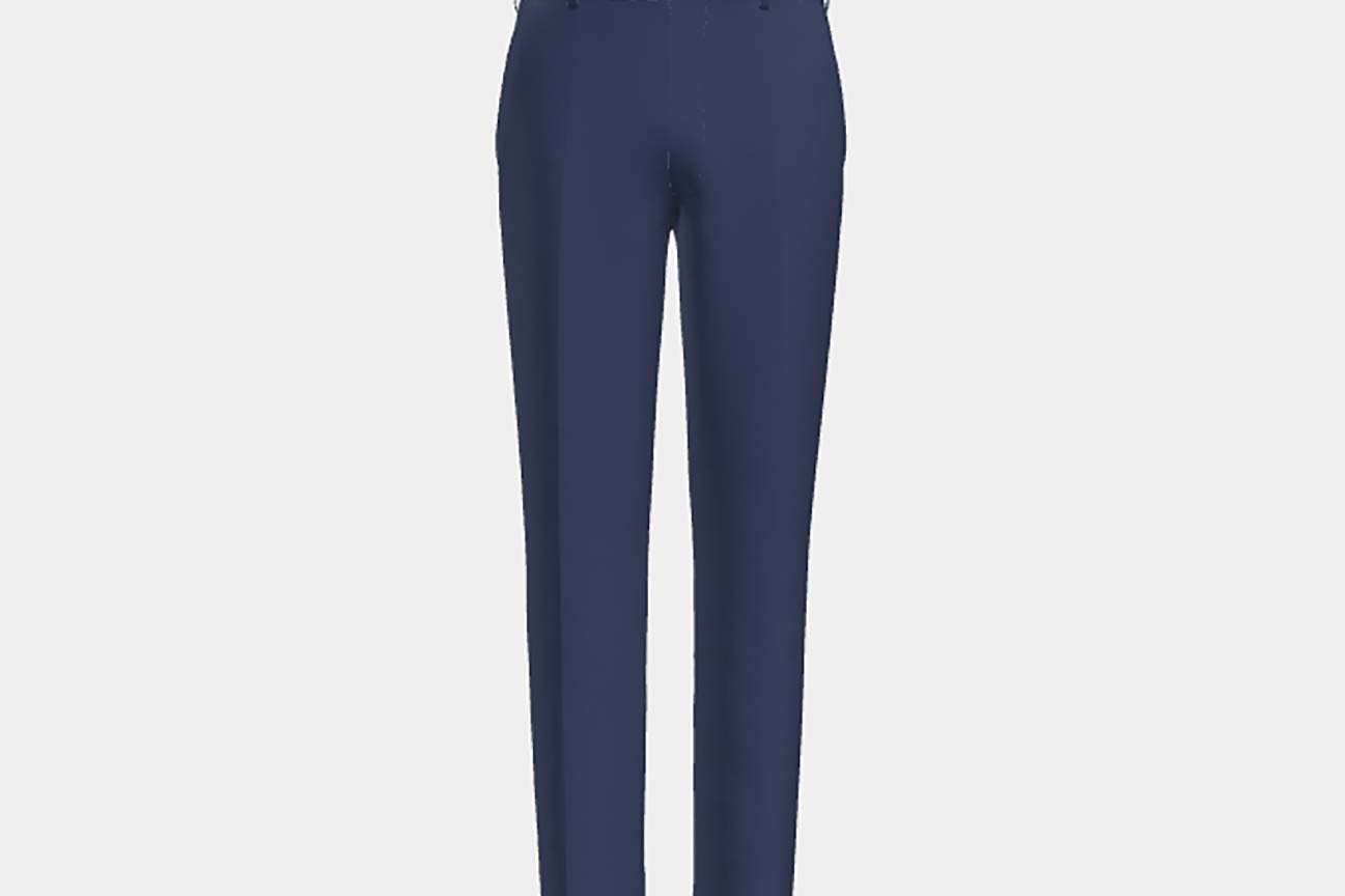 Pantalon tailleur en laine bleu années 120 Canonico