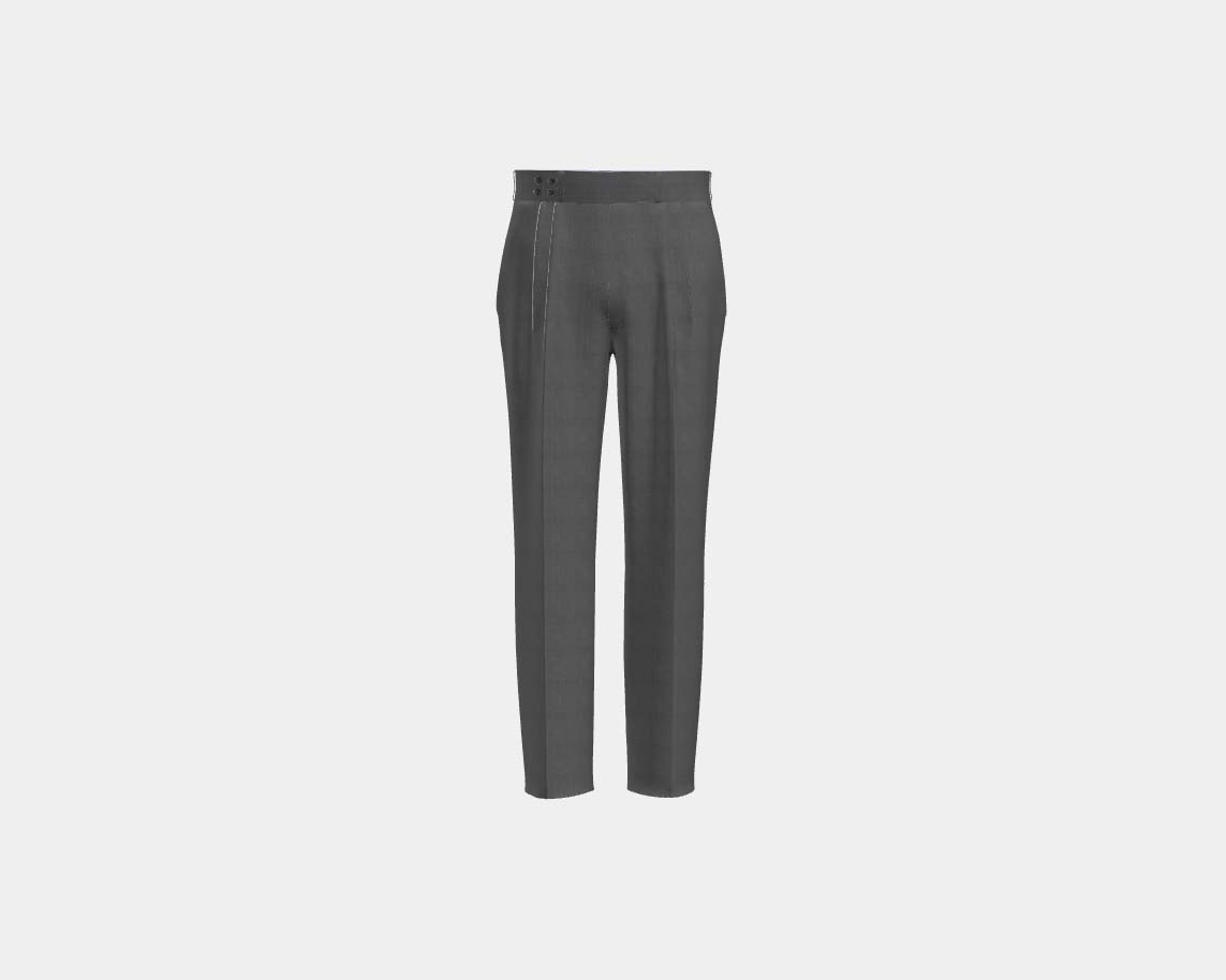 Pantalon tailleur en laine grise 110's Canonico avec bande