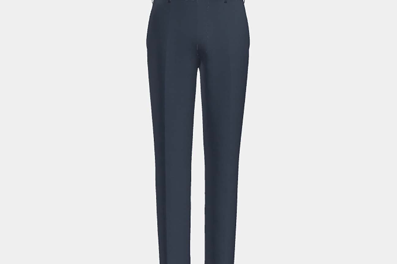 Pantalon sur mesure en laine Prince de Galles des années 130 en bleu Caccioppoli