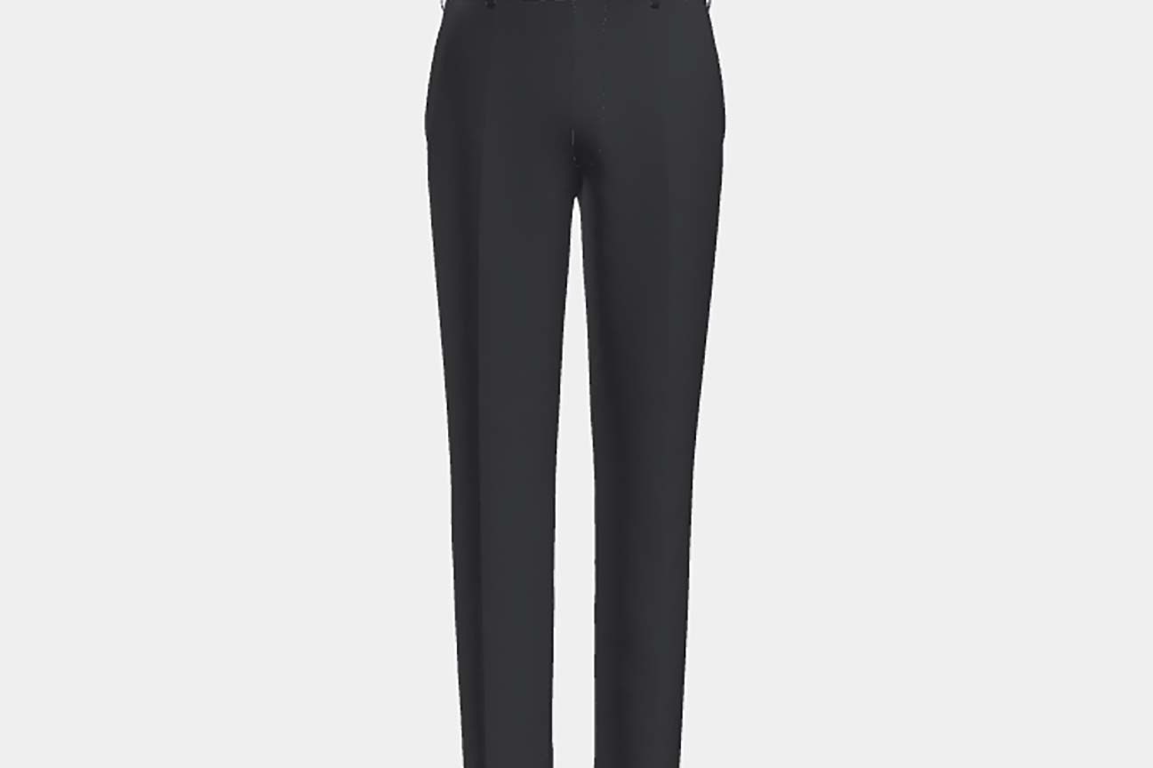 Pantalon tailleur en laine bleu années 130 Caccioppoli