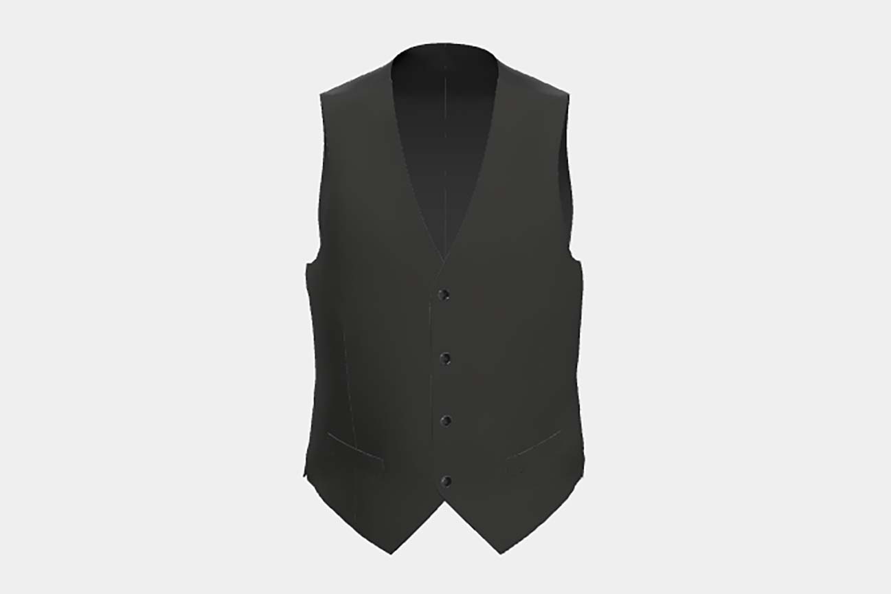 Canonico black 110s wool tailored vest