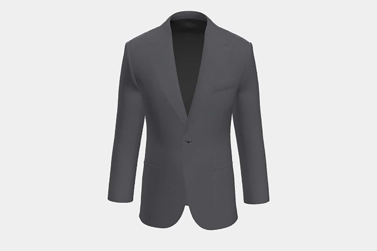 Loro Piana gray 150s wool tailored jacket