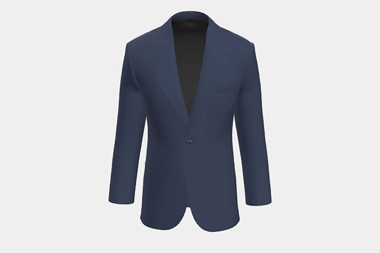 Tailored wool and silk jacket 150s blue Caccioppoli