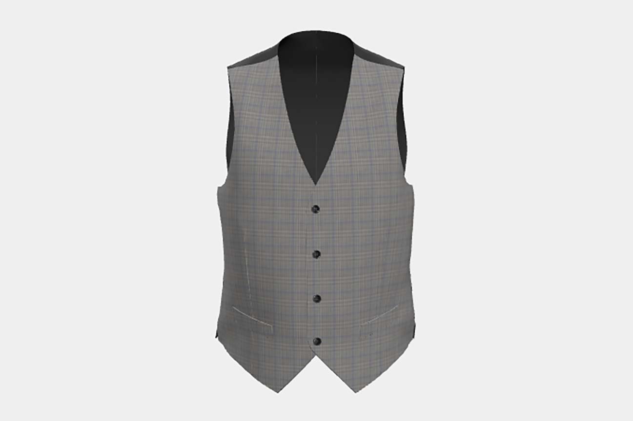 White Prince of Wales 130s wool tailored waistcoat Caccioppoli