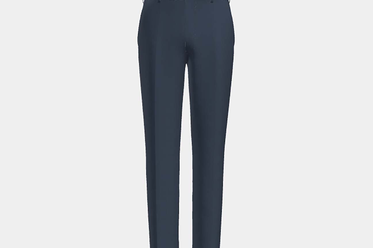 Made-to-measure solaro 130s wool trousers in blue Caccioppoli