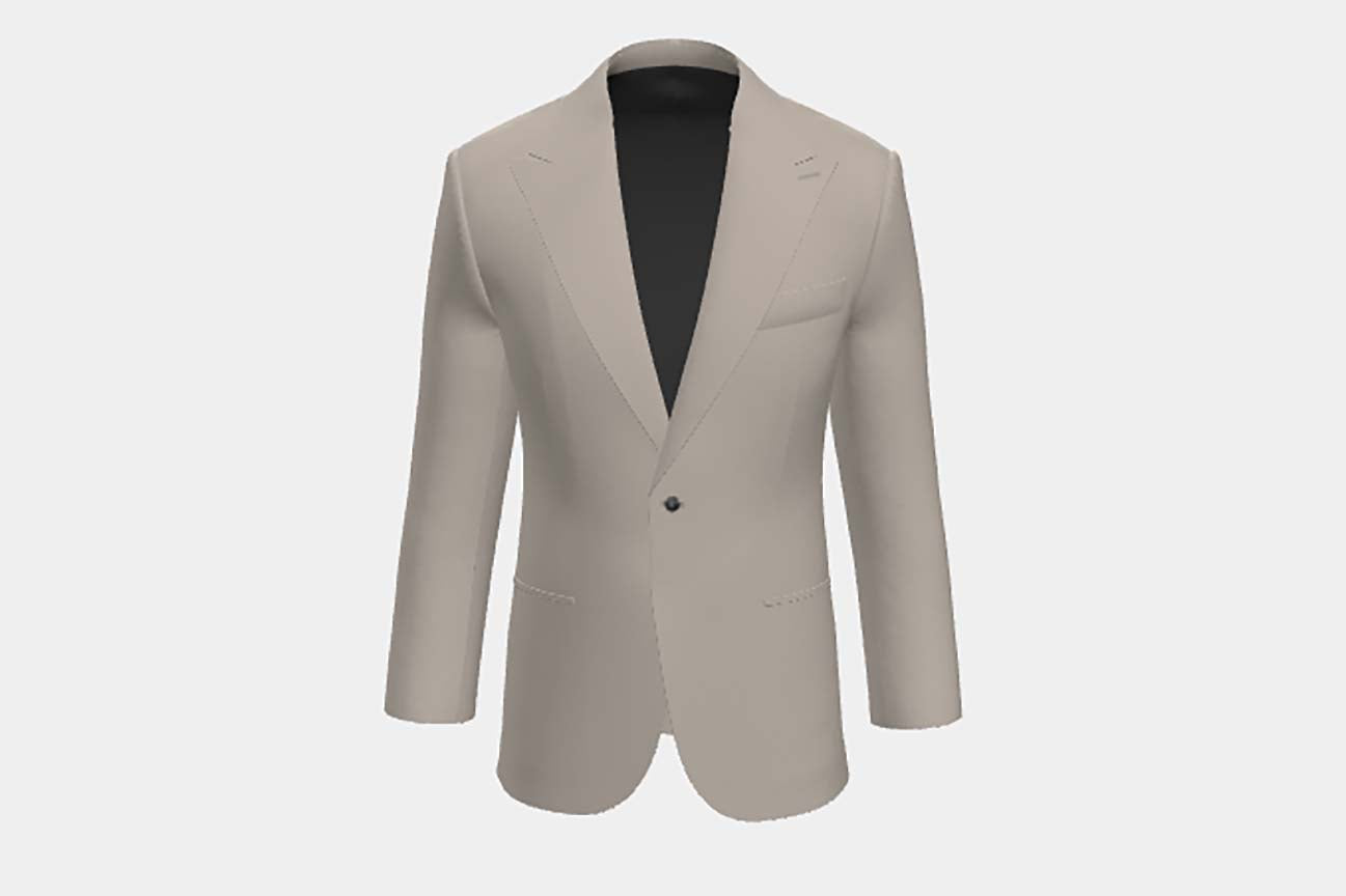 Veste tailleur en laine et soie beige années 150 Caccioppoli