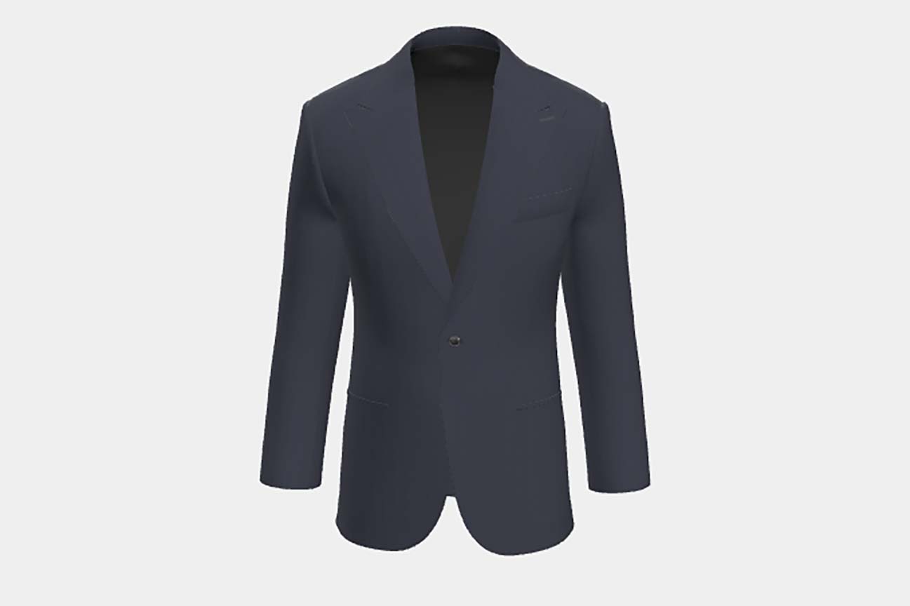Tailored wool and silk jacket 150s blue Caccioppoli