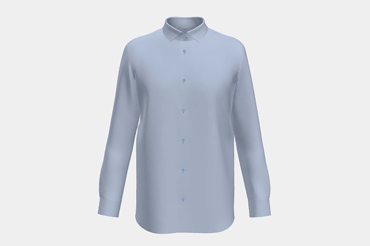 Camicia su misura oxford cotone blu chiaro