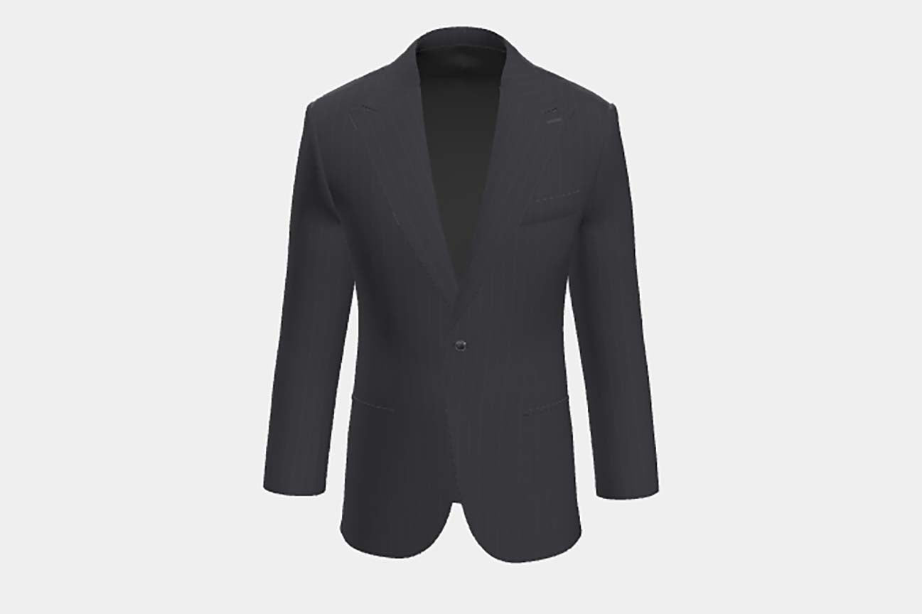 Veste tailleur en laine bleue 110s Canonico