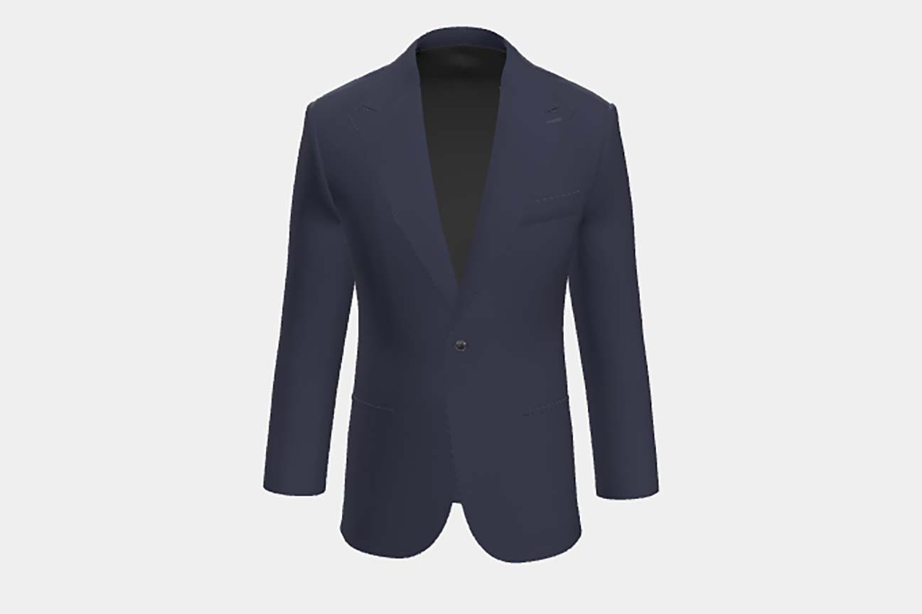 Loro Piana blue 150s wool tailored jacket