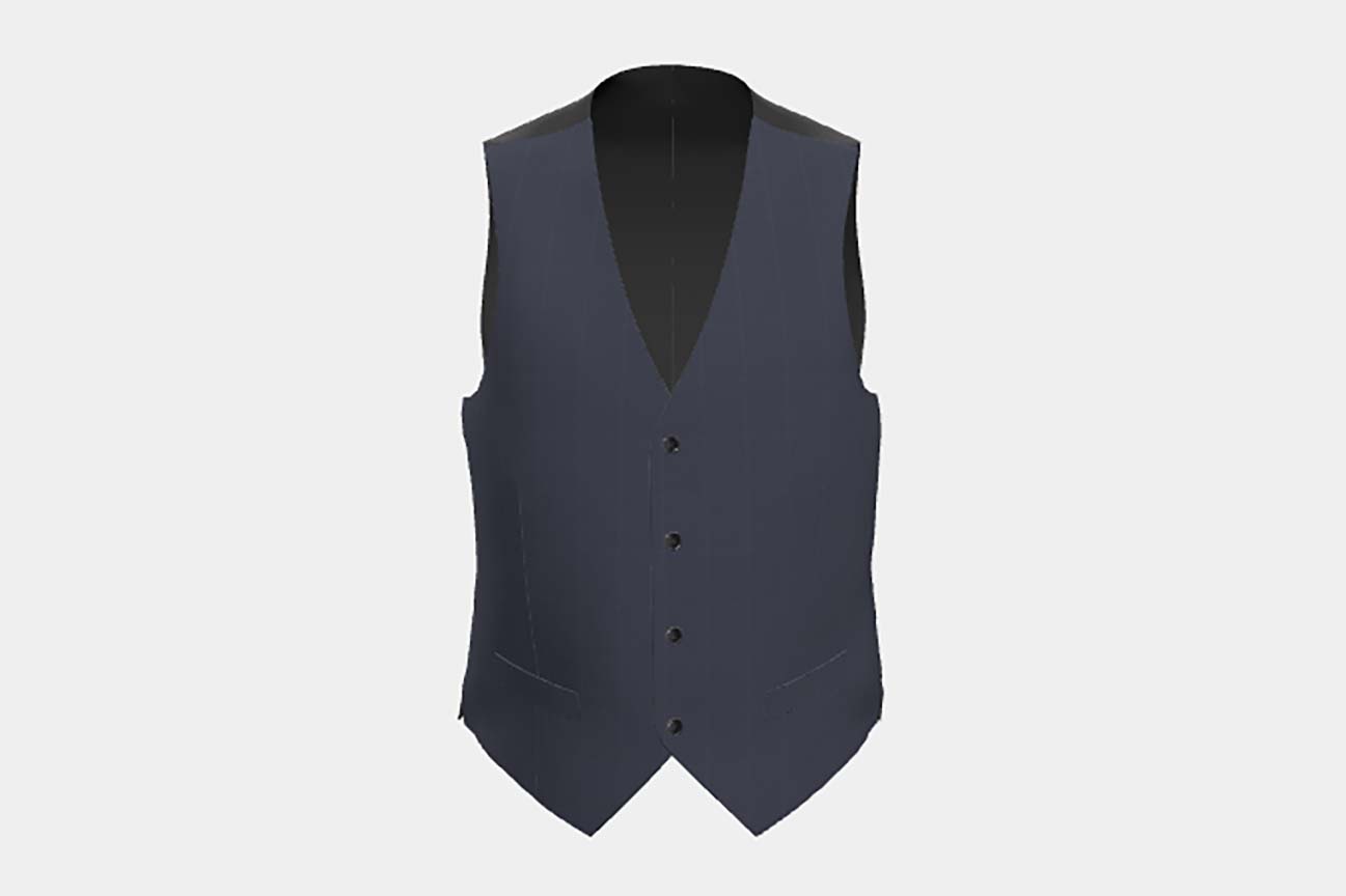 Gilet ajusté en laine crème 110s Canonico