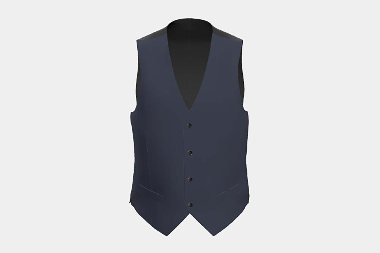 Canonico blue 120s wool tailored vest