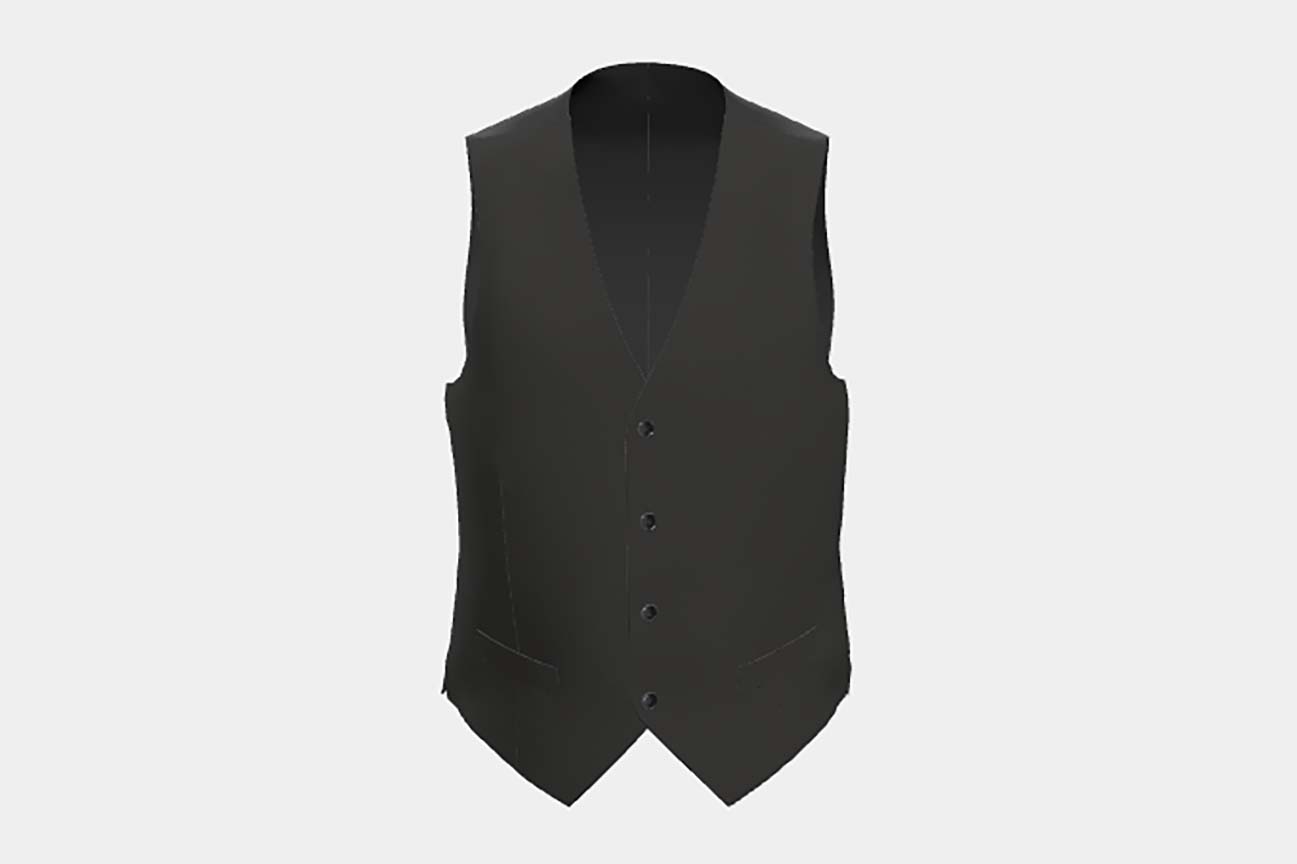 Canonico black 120s wool tailored vest
