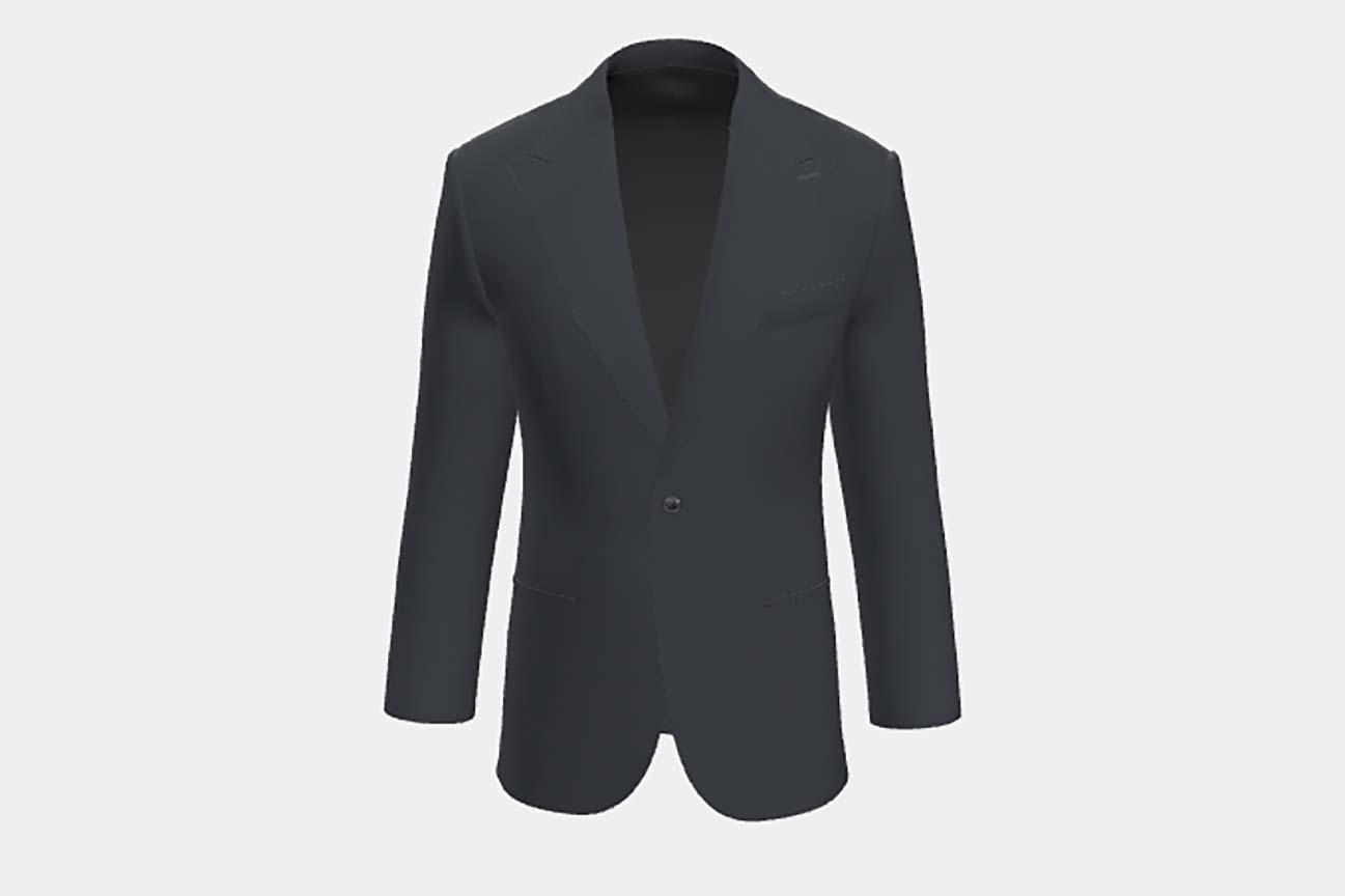 Veste tailleur en laine bleue 110s Canonico