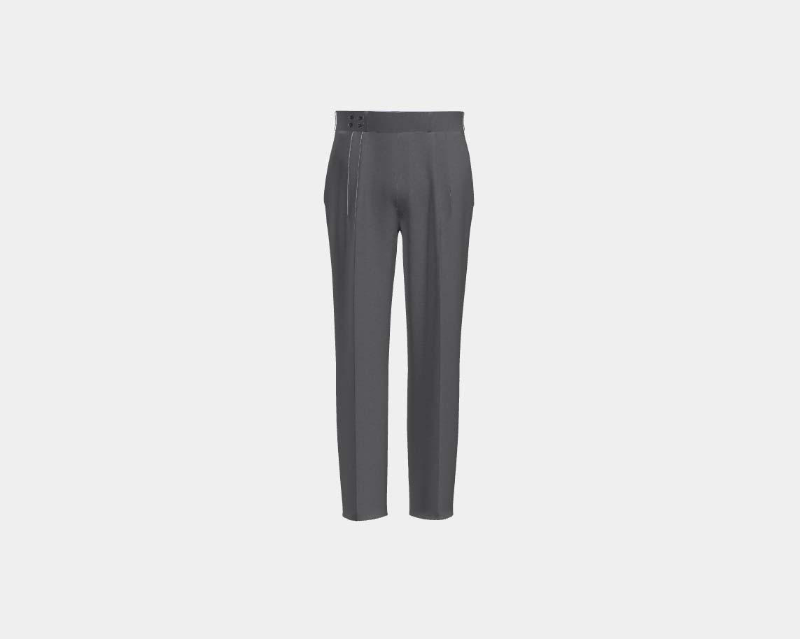 Canonico gray 110s wool tailored trousers with band