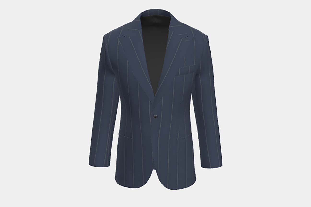 Tailored blue pinstripe 130s wool jacket Caccioppoli