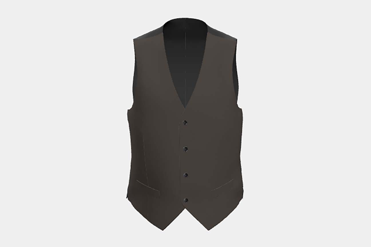 Custom made 130s brown wool vest Caccioppoli