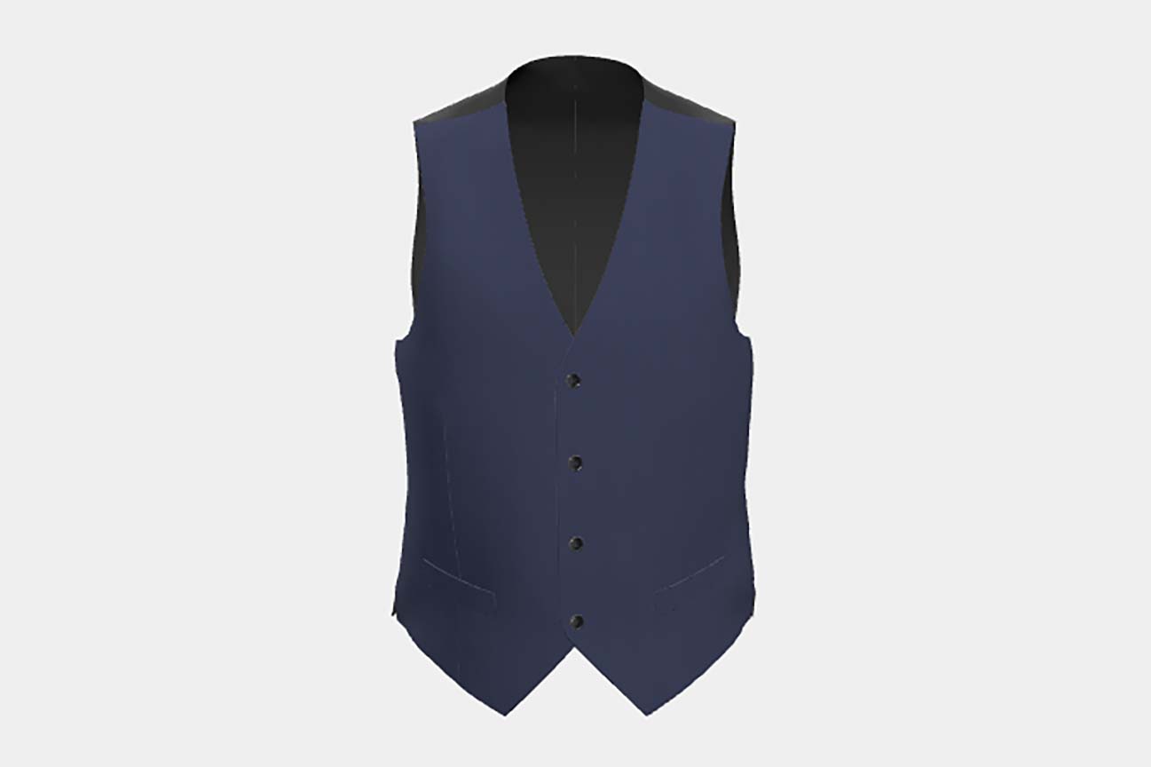 Canonico black 120s wool tailored vest
