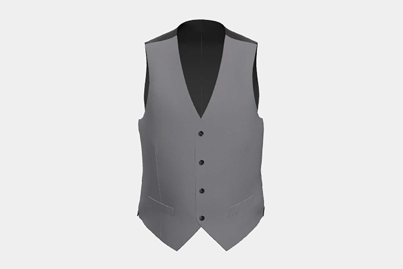 Made to measure 150s gray wool and silk waistcoat Caccioppoli