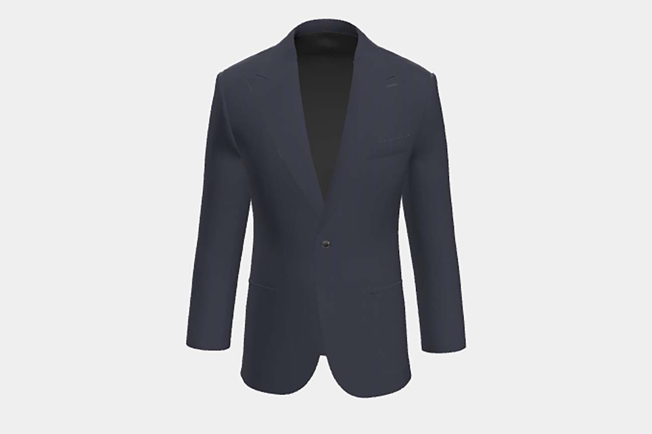 Tailored wool and silk jacket 150s blue Caccioppoli