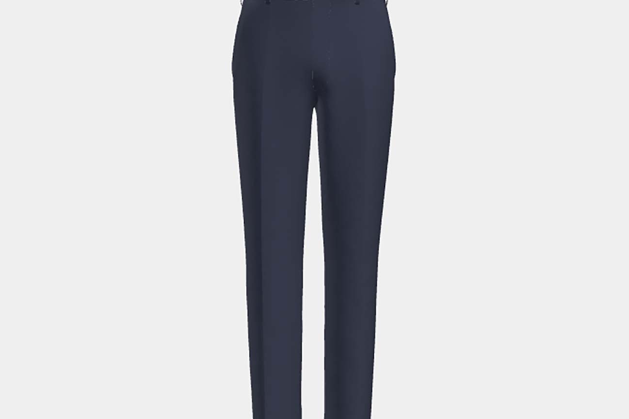 Pantalon tailleur en laine bleu années 120 Canonico