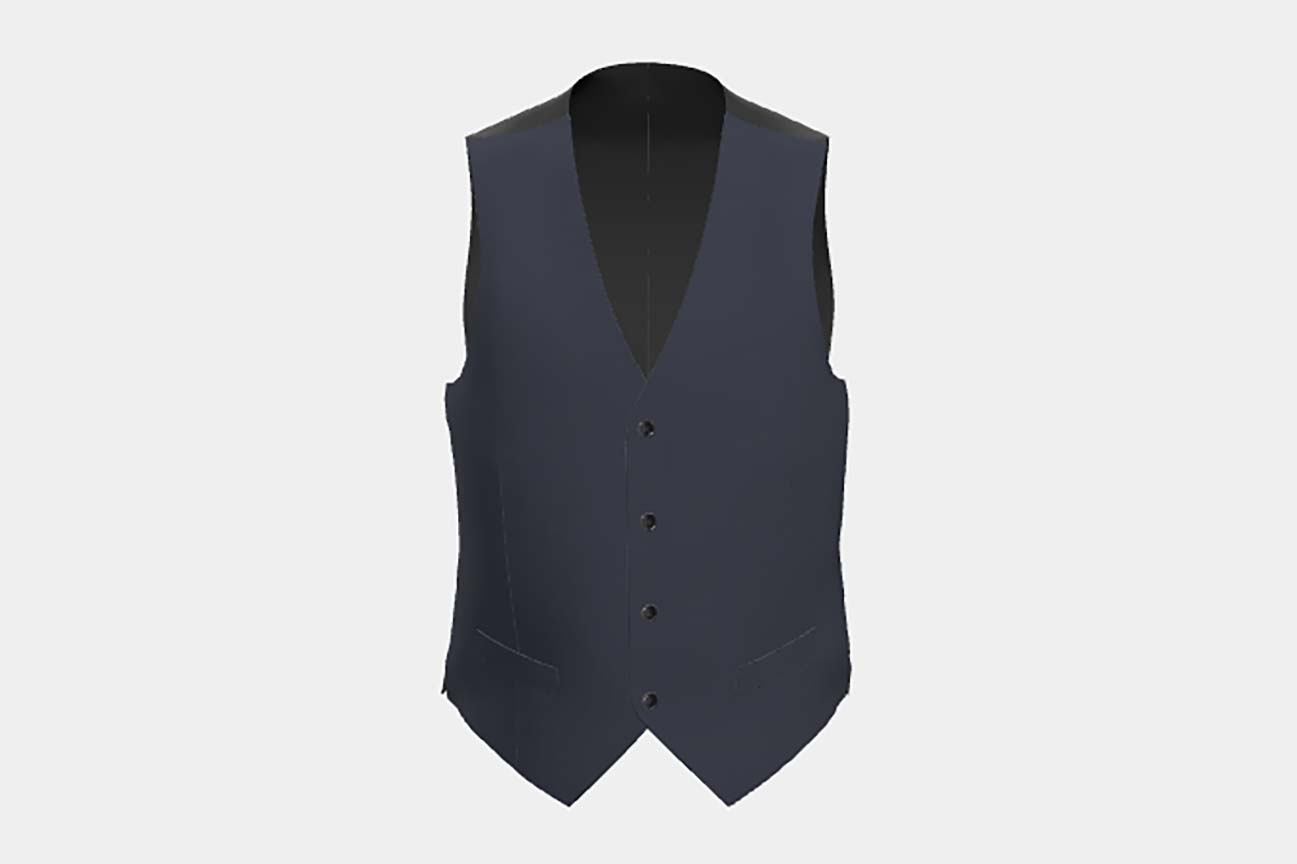Gilet tailleur en laine bleu Canonico années 120