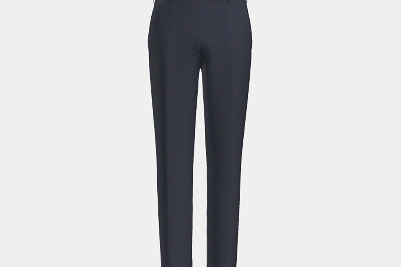 Pantalone su misura lana 130s finestrato blu Caccioppoli