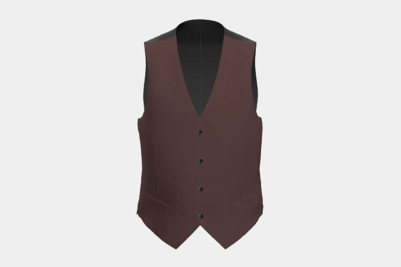 Gilet su misura lana solaro 130s rosso Caccioppoli