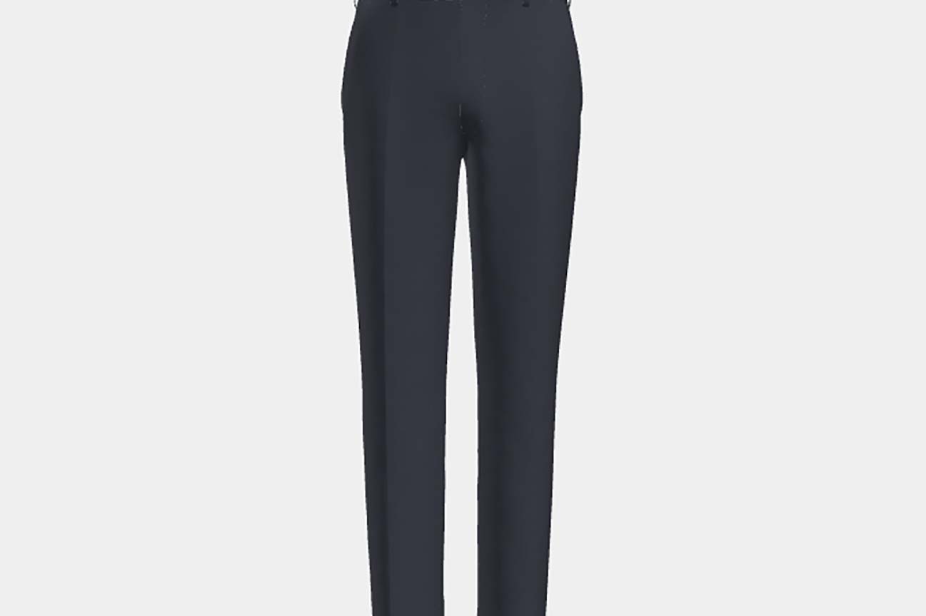 Pantalone su misura lana e seta 150s blu Caccioppoli