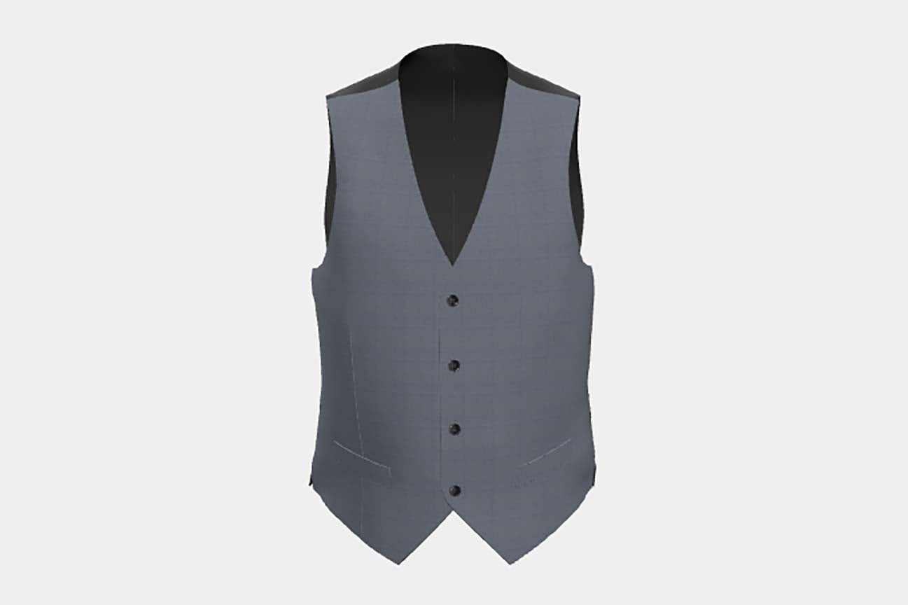 Made to measure 150s gray wool and silk waistcoat Caccioppoli