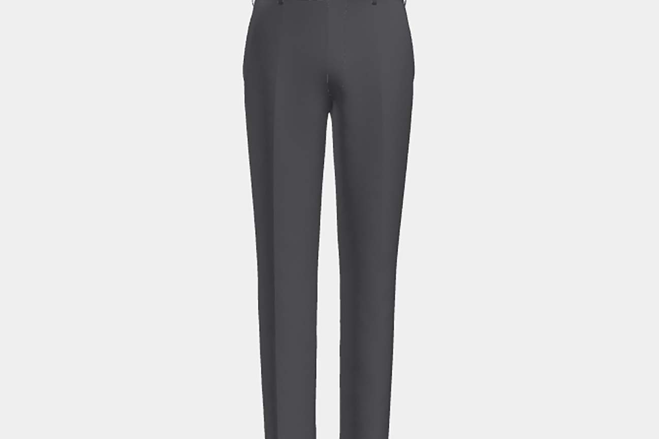 Pantalon sur mesure en laine et soie gris années 150 Caccioppoli