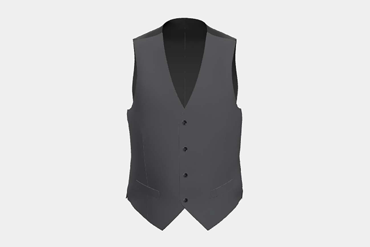 Made to measure gray 130s wool vest Caccioppoli