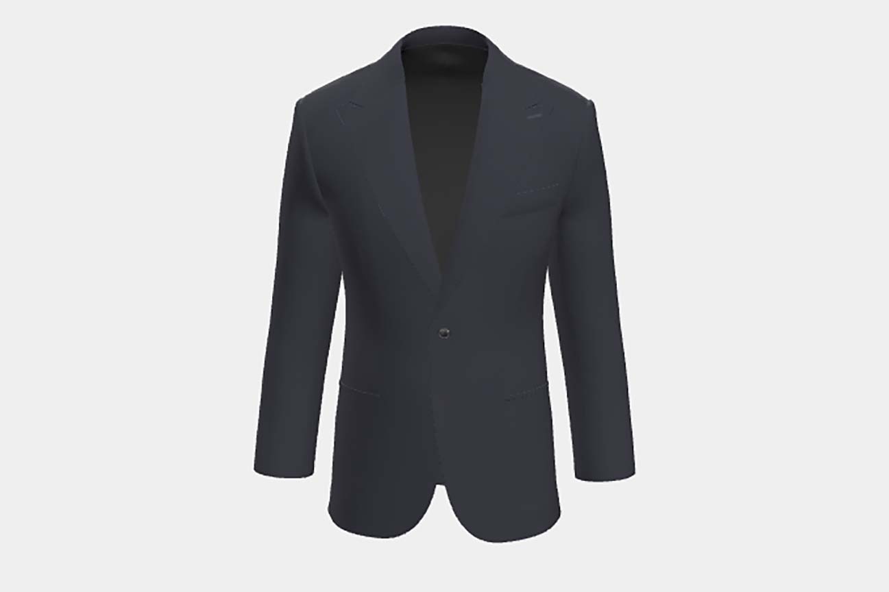 Veste tailleur en laine bleue 110s Canonico