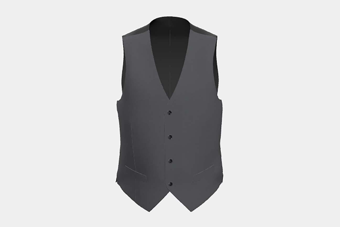Loro Piana gray 150s wool tailored waistcoat