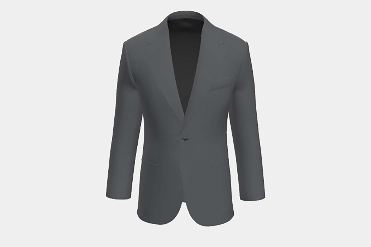 Made to measure wool and silk jacket 150s gray Caccioppoli