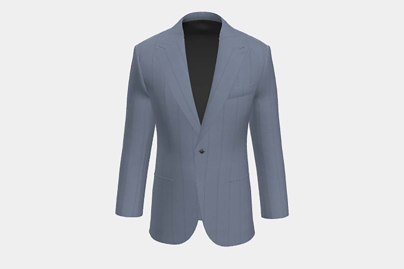 Light blue pinstriped 130s wool tailored jacket Caccioppoli