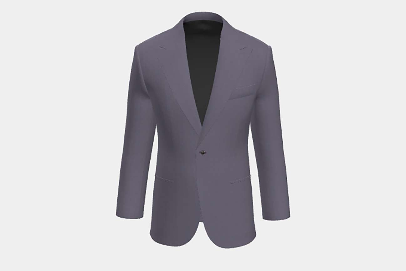 Veste sur mesure en laine et soie années 150 violet Caccioppoli