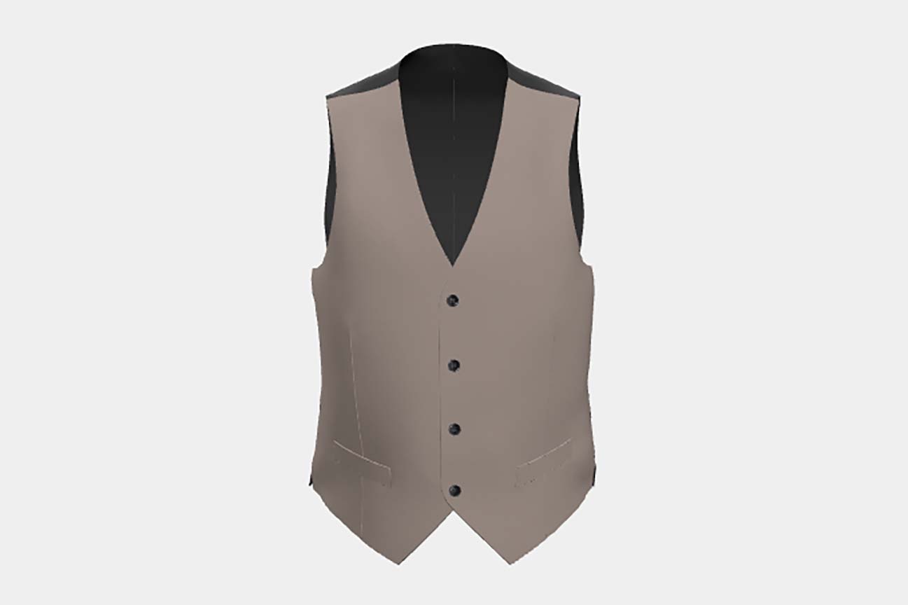 Beige 130s wool tailored waistcoat Caccioppoli