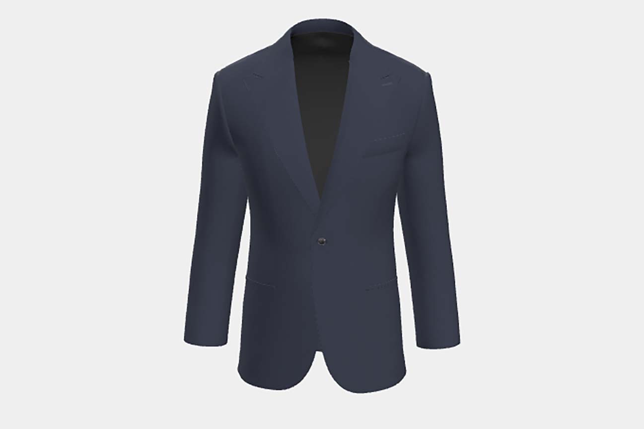 Canonico blue 120s wool tailored jacket