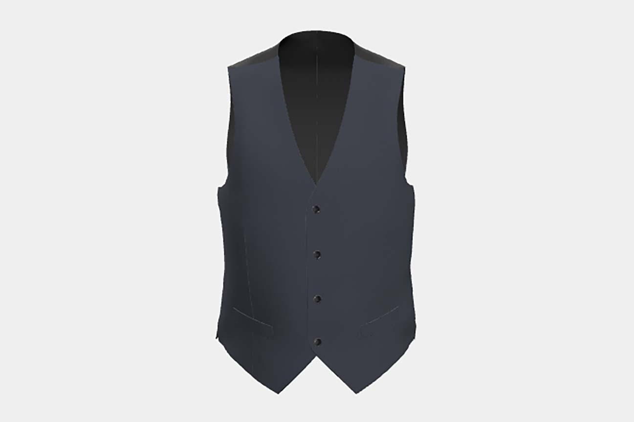 Canonico blue 110s wool tailored vest