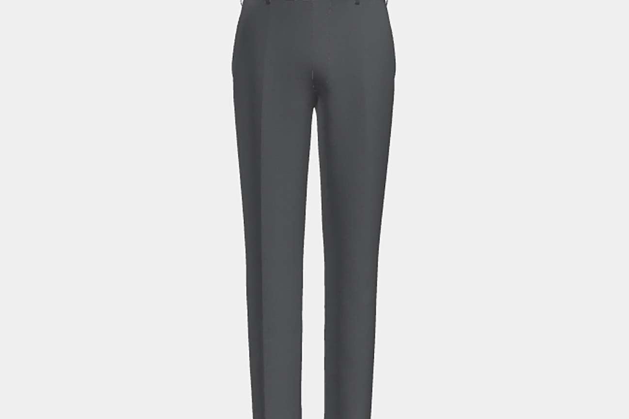 Pantalon sur mesure en laine et soie gris années 150 Caccioppoli