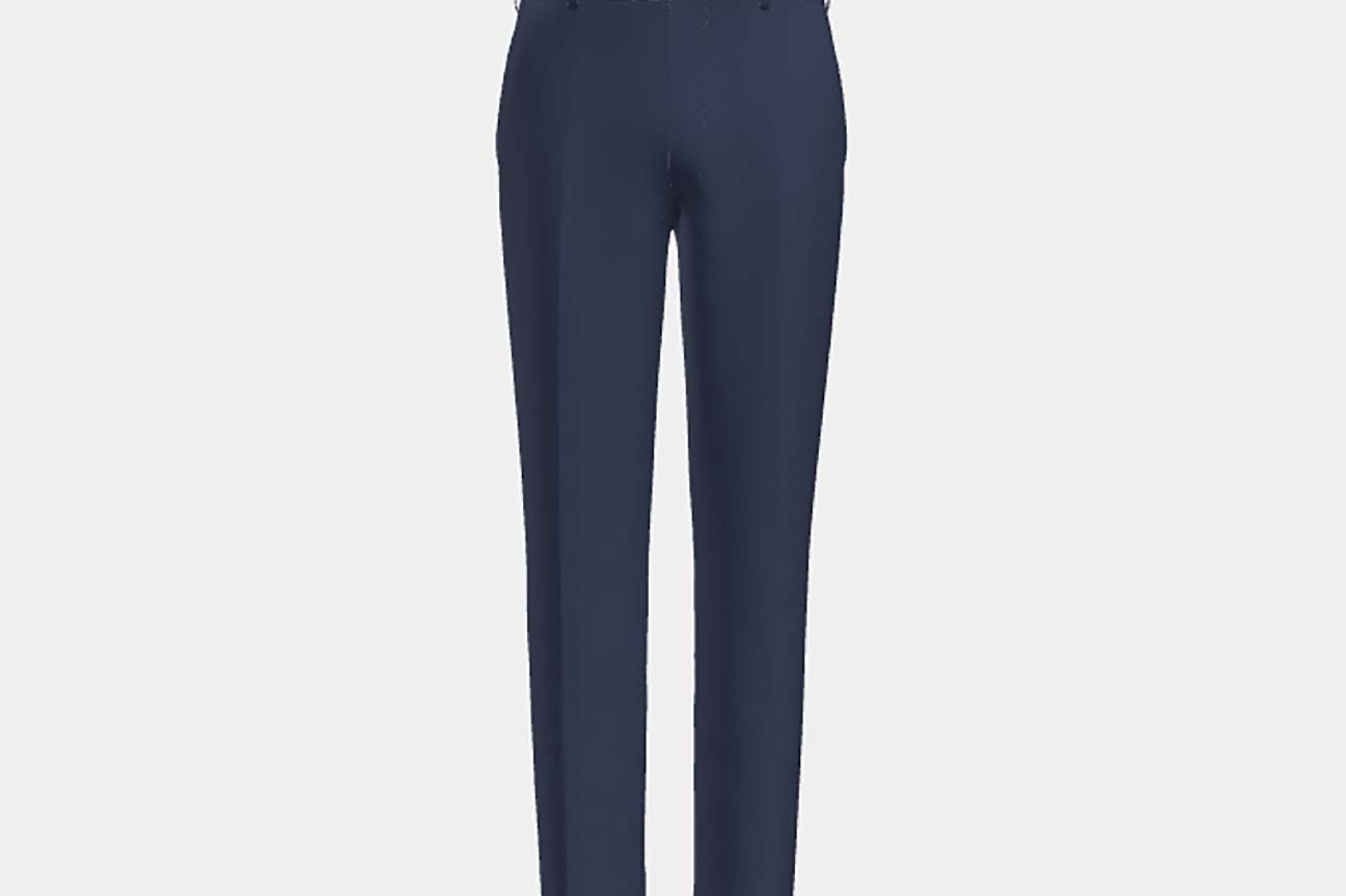 Pantalone su misura lana 130s blu Caccioppoli