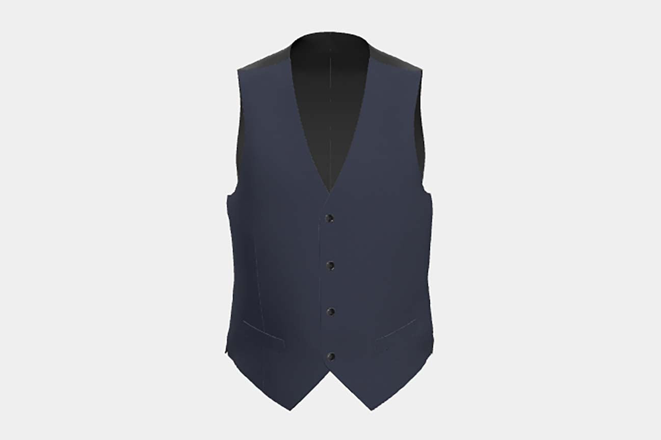 Tailored 130s wool waistcoat with blue pinstripe Caccioppoli